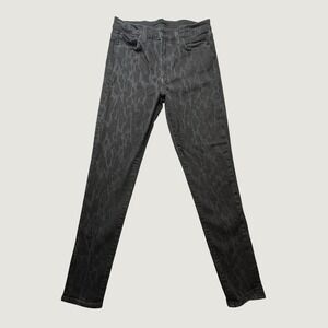 Joe's Jeans Womens 28 Black The Charlie High Rise Skinny Ankle Leopard Print